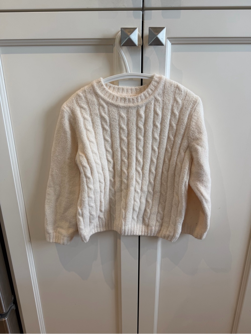 Uniqlo 3t Cream Cable-Knit Kids Sweater